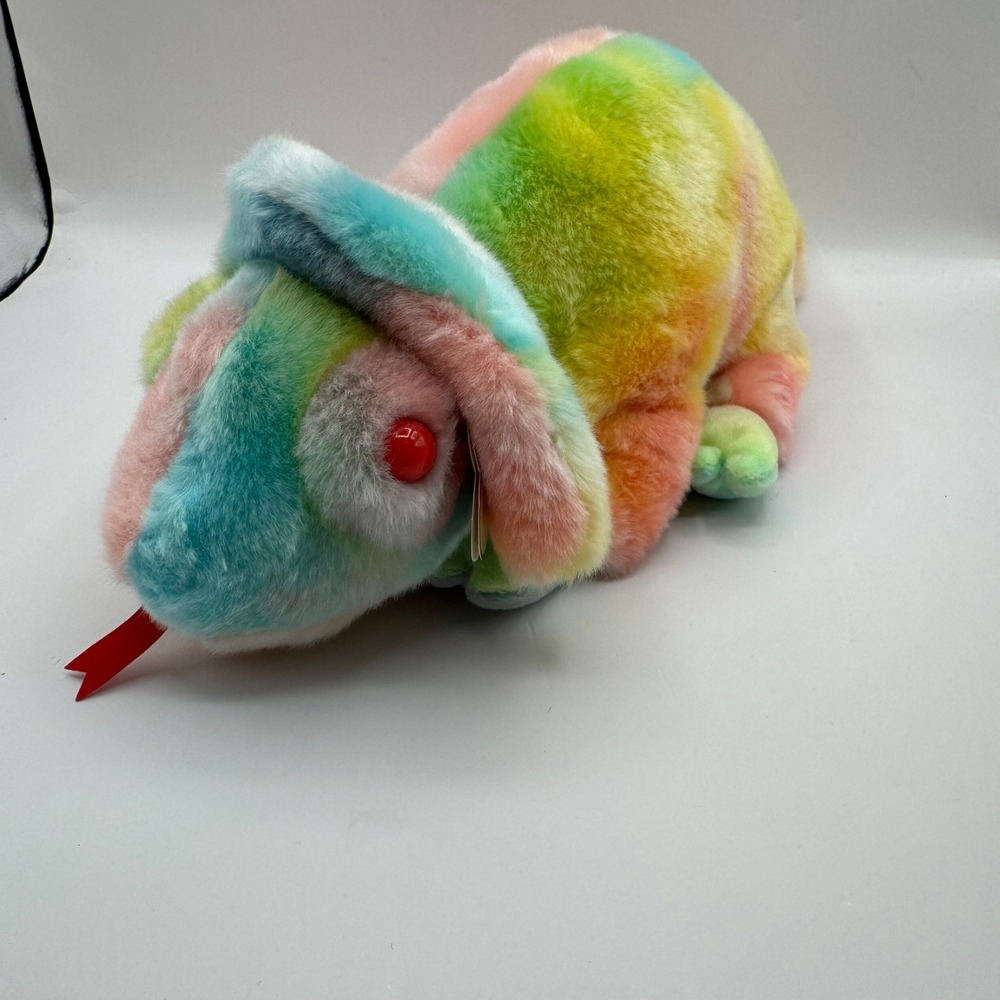 Ty Beanie Buddy Rainbow Chameleon Kids Large Tie Dye Plush 1999
